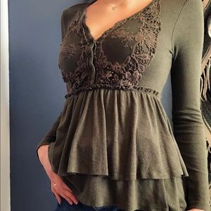 Knox Rose Forest Green Long Sleeve Top